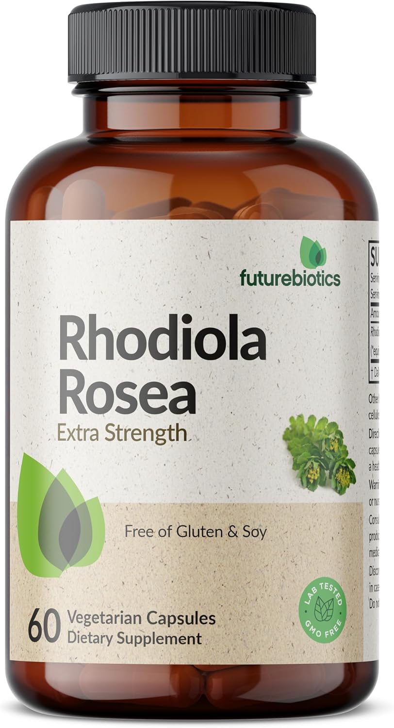 Futurebiotics Rhodiola Rosea Powder Adaptogenic Herb Vegetarian Capsules, 60 Capsules - görsel 1
