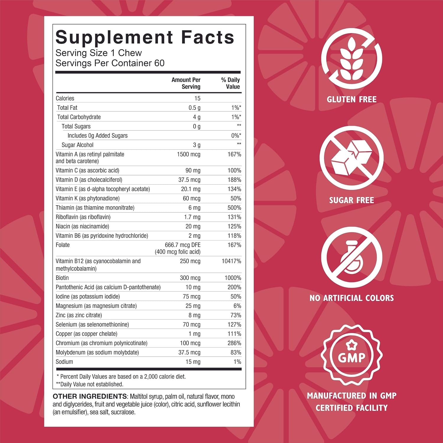 Celebrate Vitamins Bariatric Multivitamin Soft Chews – Essential Vitamins & Minerals, Sugar & Gluten-free – Gastric Bypass & Sleeve Gastrectomy Supplement – Cherry (180ct) - görsel 3