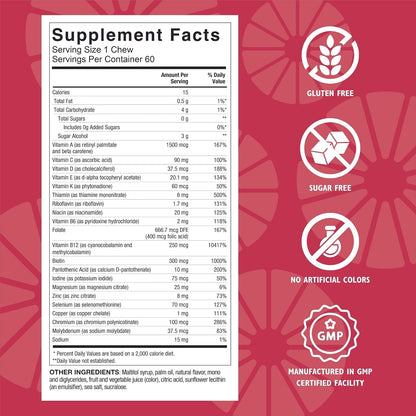 Celebrate Vitamins Bariatric Multivitamin Soft Chews – Essential Vitamins & Minerals, Sugar & Gluten-free – Gastric Bypass & Sleeve Gastrectomy Supplement – Cherry (180ct)