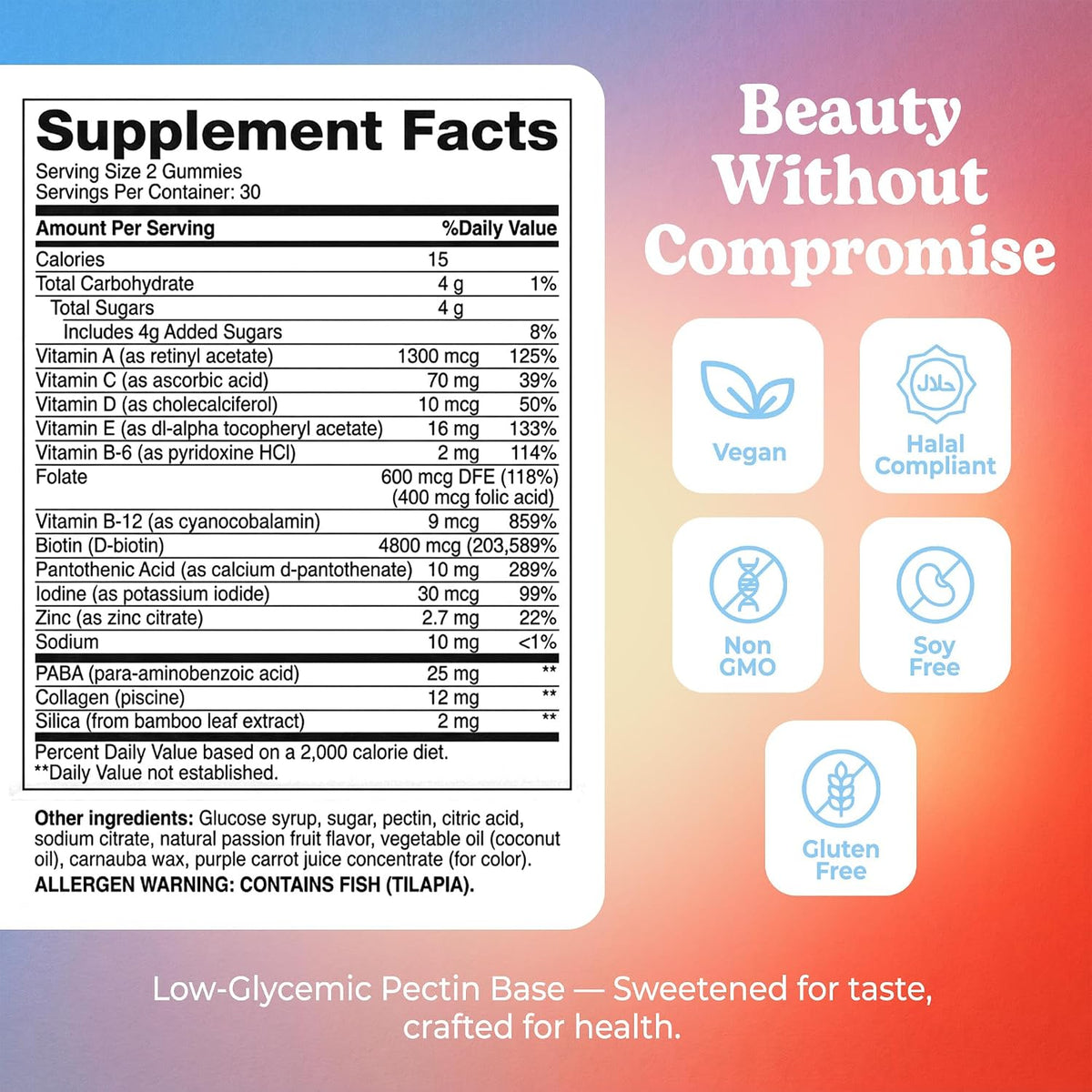 Hunny Bunny Hair Skin and Nails Gummies - Biotin 6000 mcg with Folic Acid, B12, Collagen, Zinc - 60 Gummies - görsel 2