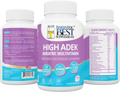 High ADEK Bariatric Multivitamin – DS, SADI & BPD/DS Surgery Support – 180 Tablets