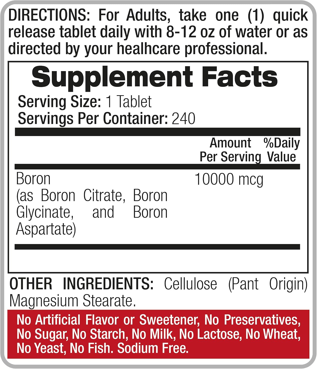 Lab Boron 10 mg Supplement – 240 Servings - görsel 6