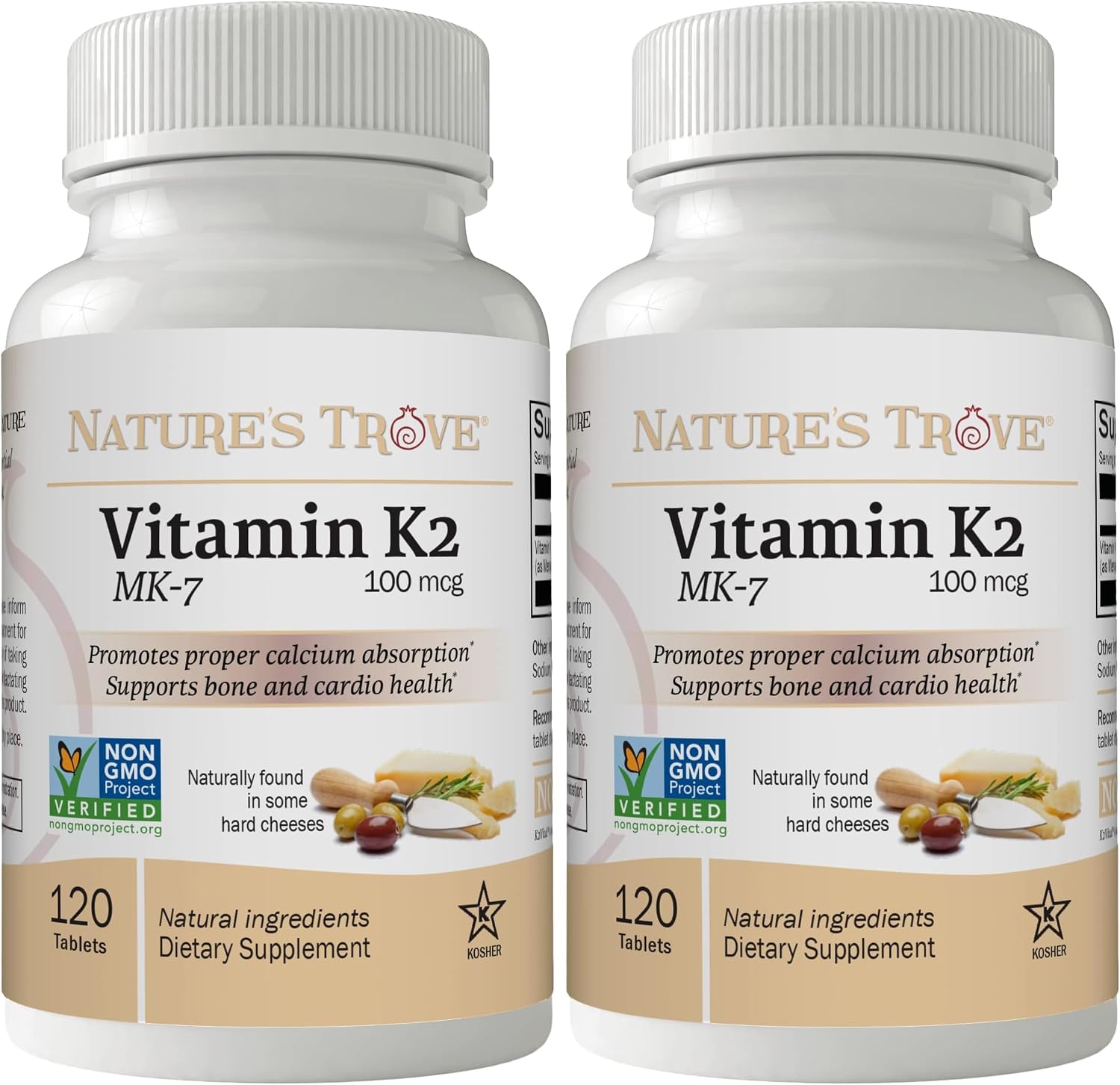Nature's Trove Vitamin K2 MK7 Supplement, 100mcg, 120 Capsules, Vegan - görsel 3