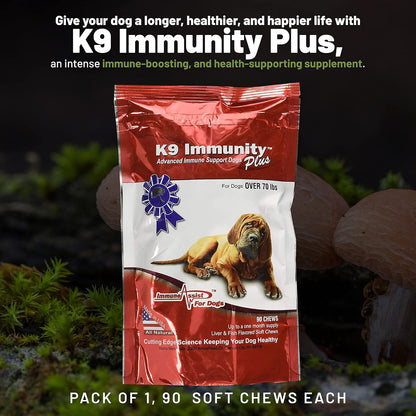 Aloha Medicinals K9 Immunity Plus - Immune Support Soft Chews for Dogs Over 70 Pounds (90 Count)