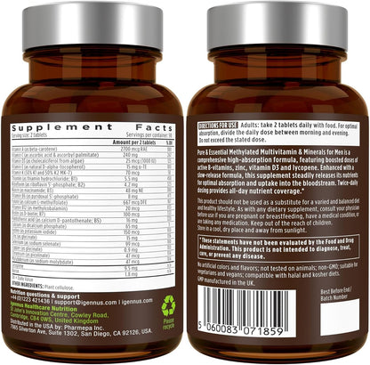 Igennus Methylated Multivitamin for Men – 180 Tablets