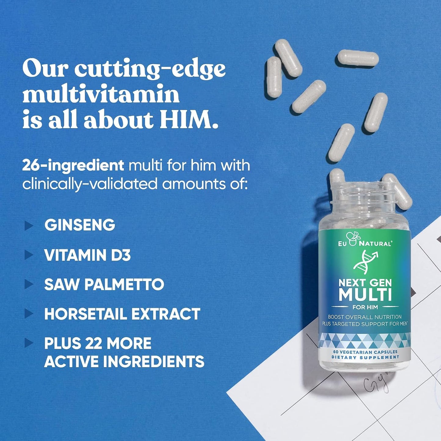 Next Gen Multi for Him Advanced Men’s Multivitamin – 26-in-1 Multiblend – 60 Vegetarian Capsules - görsel 4