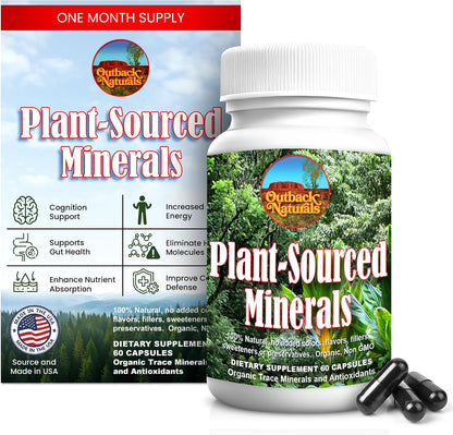 Outback Naturals Fulvic Humic Mineral Blend - Plant-Sourced Trace Minerals with Electrolytes for Cognitive & Immune Support - 120 Capsules