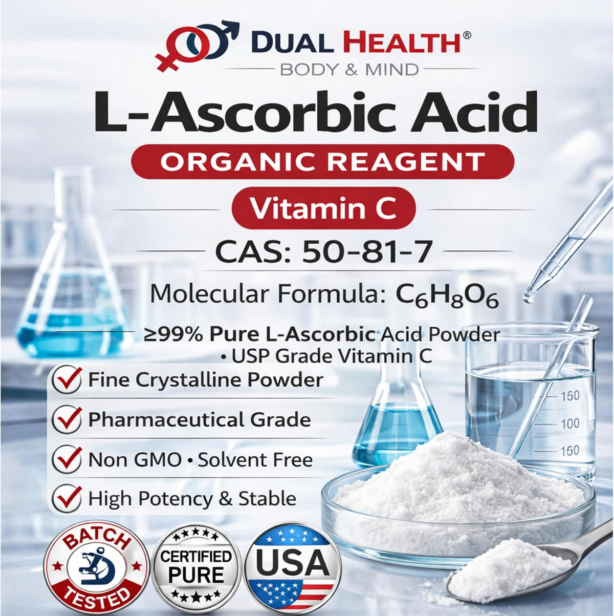 Ascorbic Acid Pure Vitamin C Powder (500g) - görsel 3