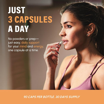 Myelin Caps - Brain Health Supplement with AlphaSize for Focus, Memory & Cognitive Support - Gluten-free, Non-GM (90 Capsules)