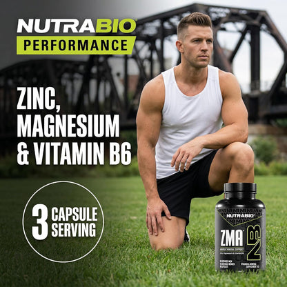 NutraBio ZMA - Zinc, Magnesium & Vitamin B6 Supplement, 90 Capsules