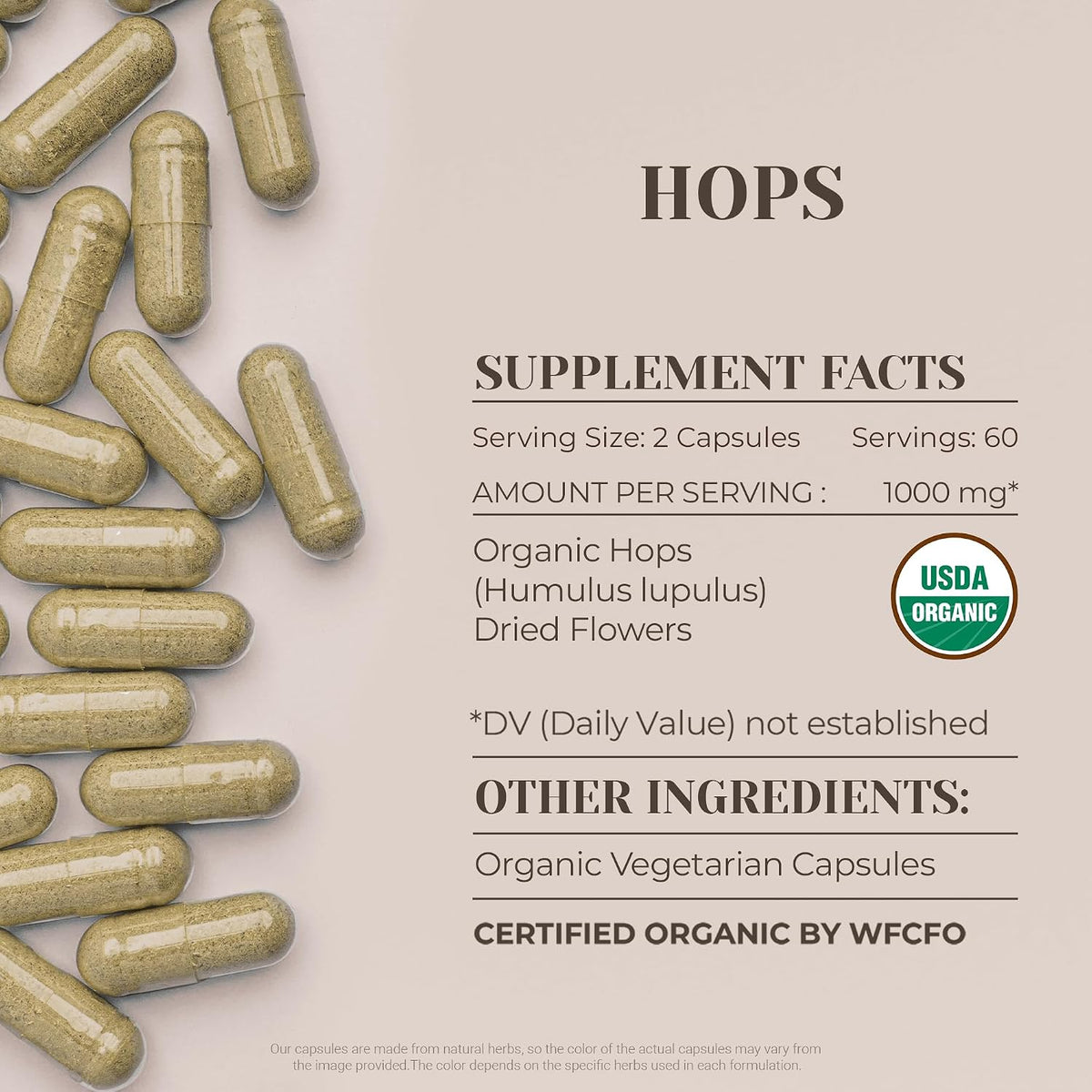 Garden Organics Organic Hops Food Supplement – 120 Vegetarian Capsules - görsel 3