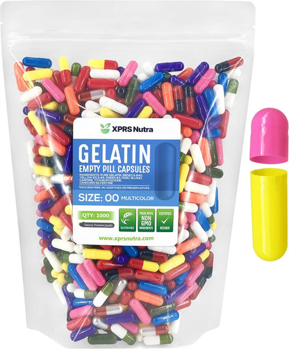 XPRS Nutra Size 00 Empty Gelatine Capsules - 100 Pack - Clear Capsules for DIY Supplement Encapsulation