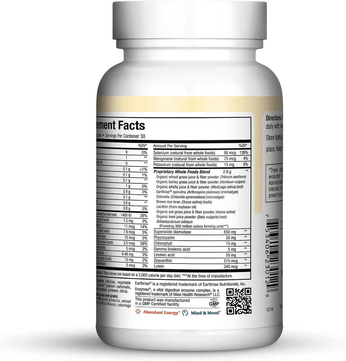 Maxi Health Super Greens - Wholefood Blend for Energy and Immune Support - 120 Kosher Capsules - görsel 3