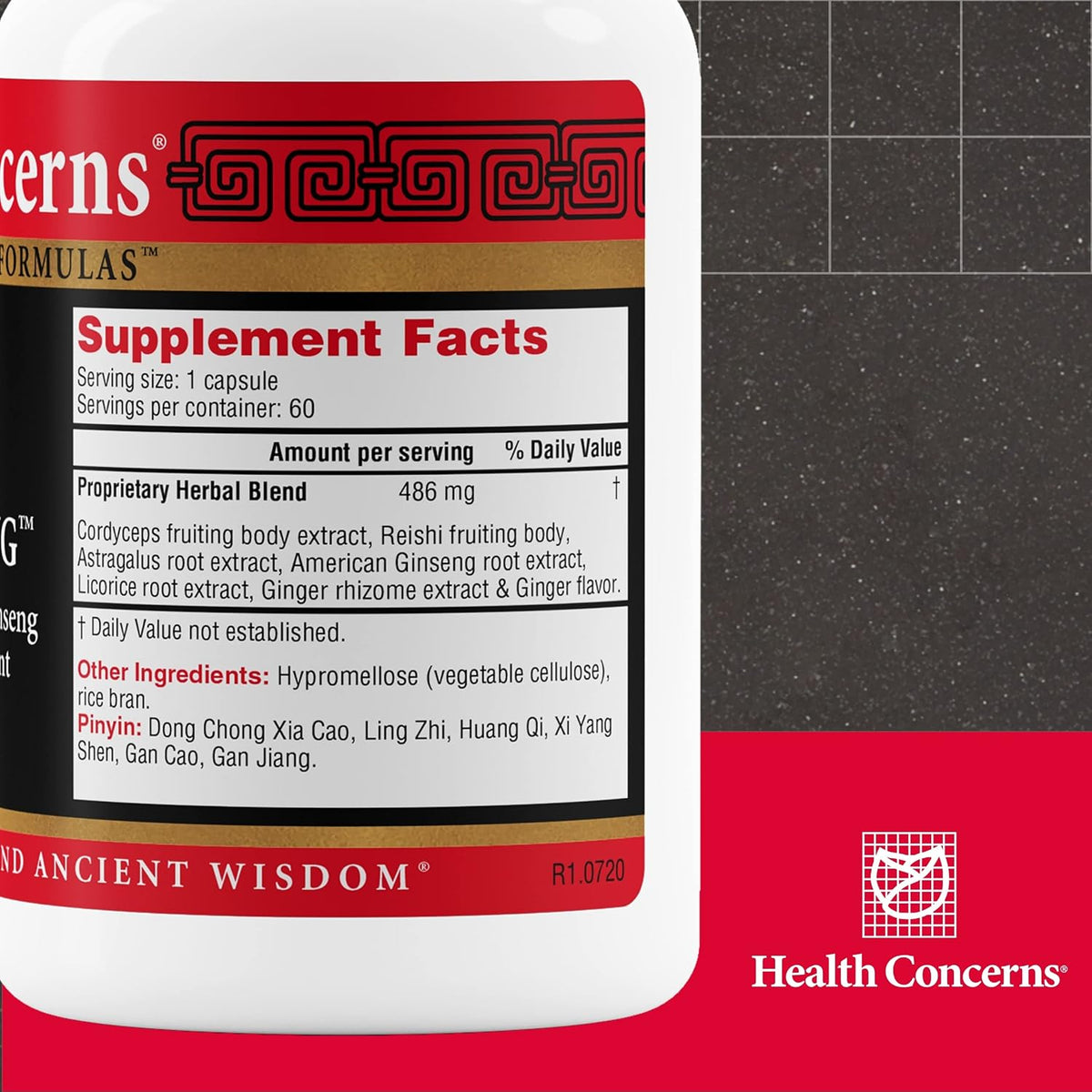 Health Concerns CordySeng – Immune System Support Supplement – Cordyceps Reishi Ginseng Astragalus Adaptogen Blend – Traditional Chinese Medicine – Respiratory & Energy Support – 60 Capsules - görsel 2