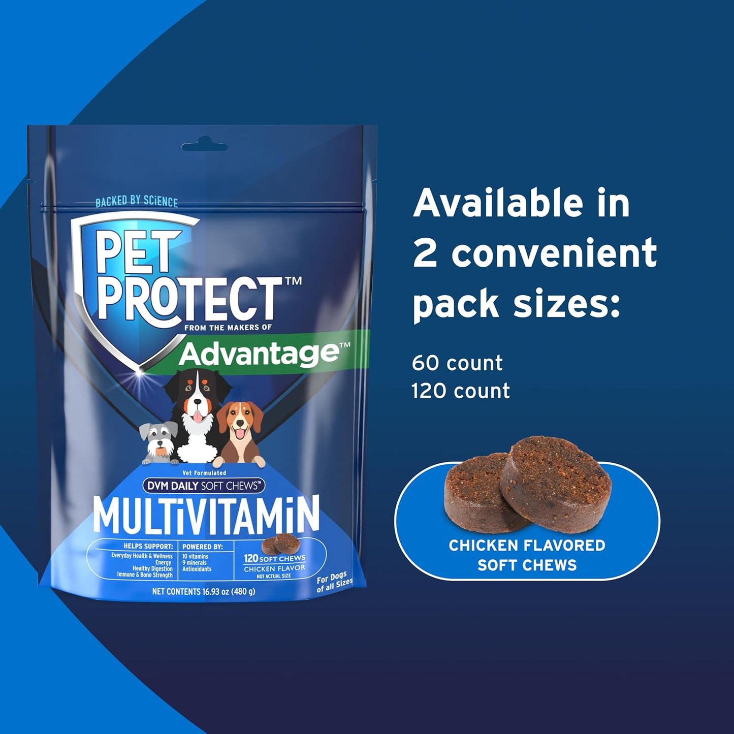 Pet Protect Daily Dog Multivitamin, Vet-Formulated Soft Chews, Chicken Flavour (120 Chews) - görsel 5