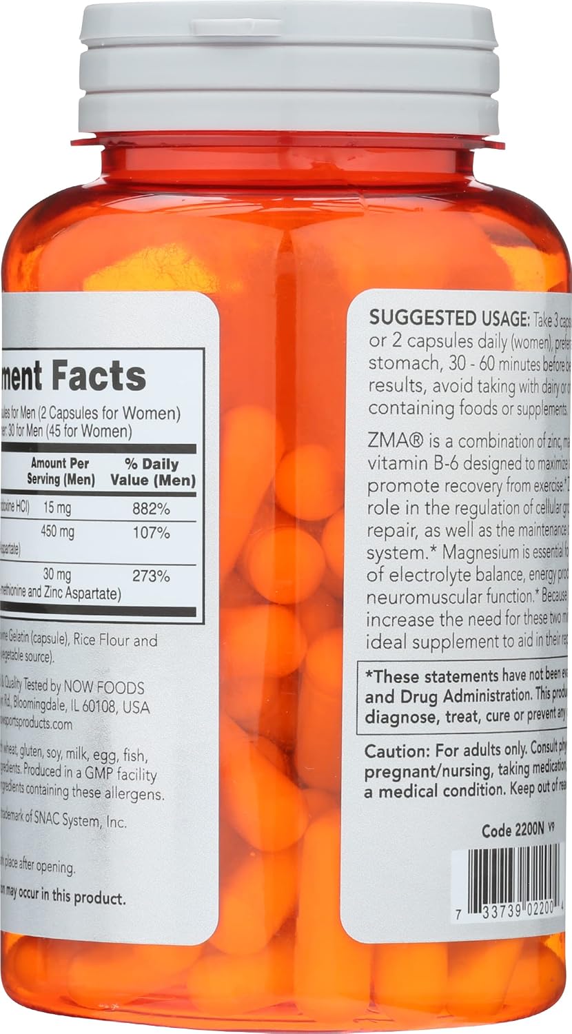 Now Foods ZMA 800 Mg Capsules, 90 CT - görsel 2