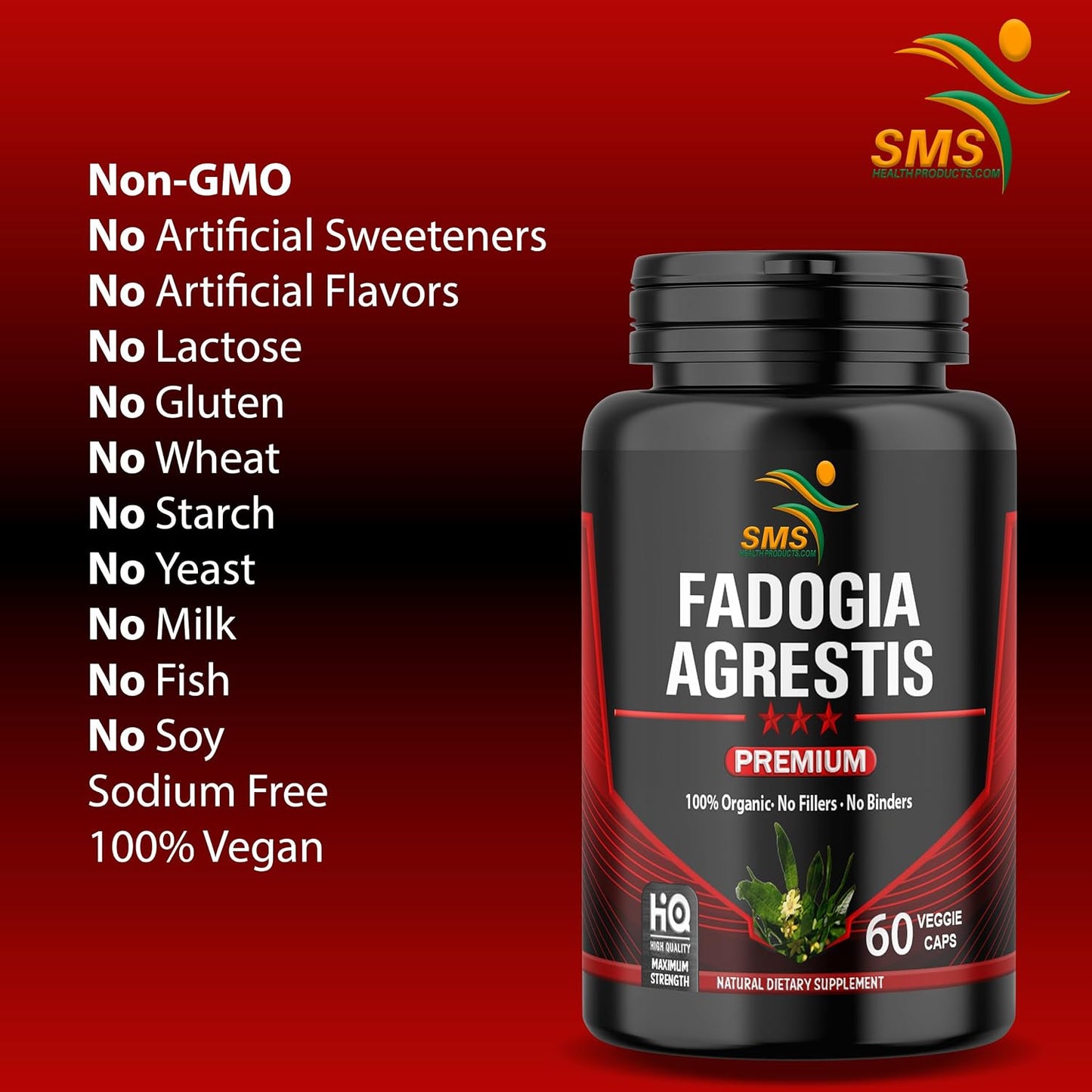 Fadogia Agrestis Extract Pills (Maximum Strength) 1,000mg Servings – 60 Vegetable Capsules - görsel 3