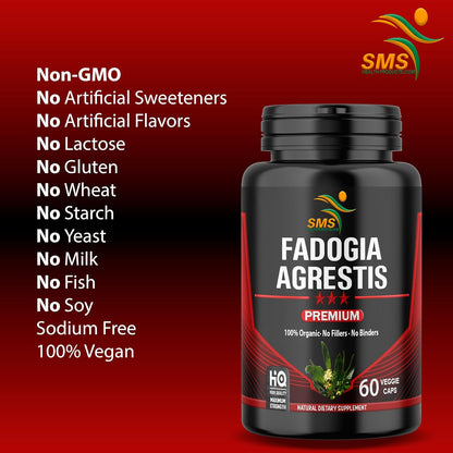 Fadogia Agrestis Extract Pills (Maximum Strength) 1,000mg Servings – 60 Vegetable Capsules