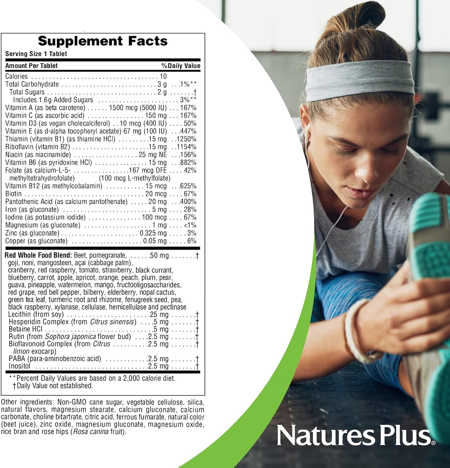 NaturesPlus Adult's Chewable Multivitamin & Mineral - Exotic Red Berry - 60 Tablets - görsel 4
