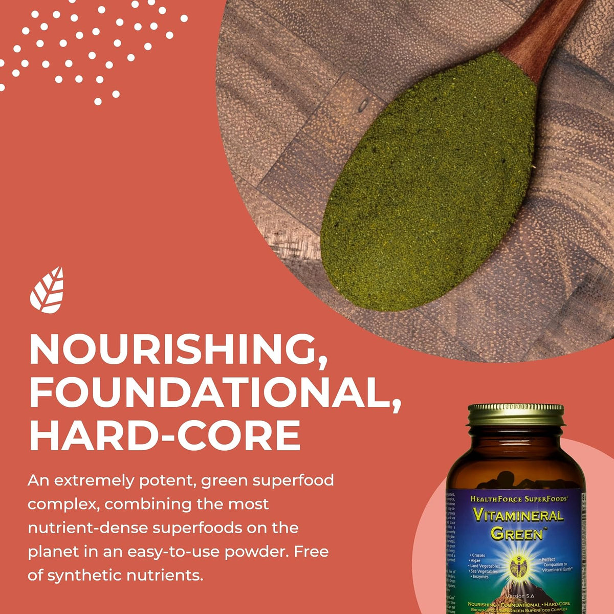 HEALTHFORCE SUPERFOODS Vitamineral Green - Organic Green Superfood Supplement, 120 Capsules – Image 4