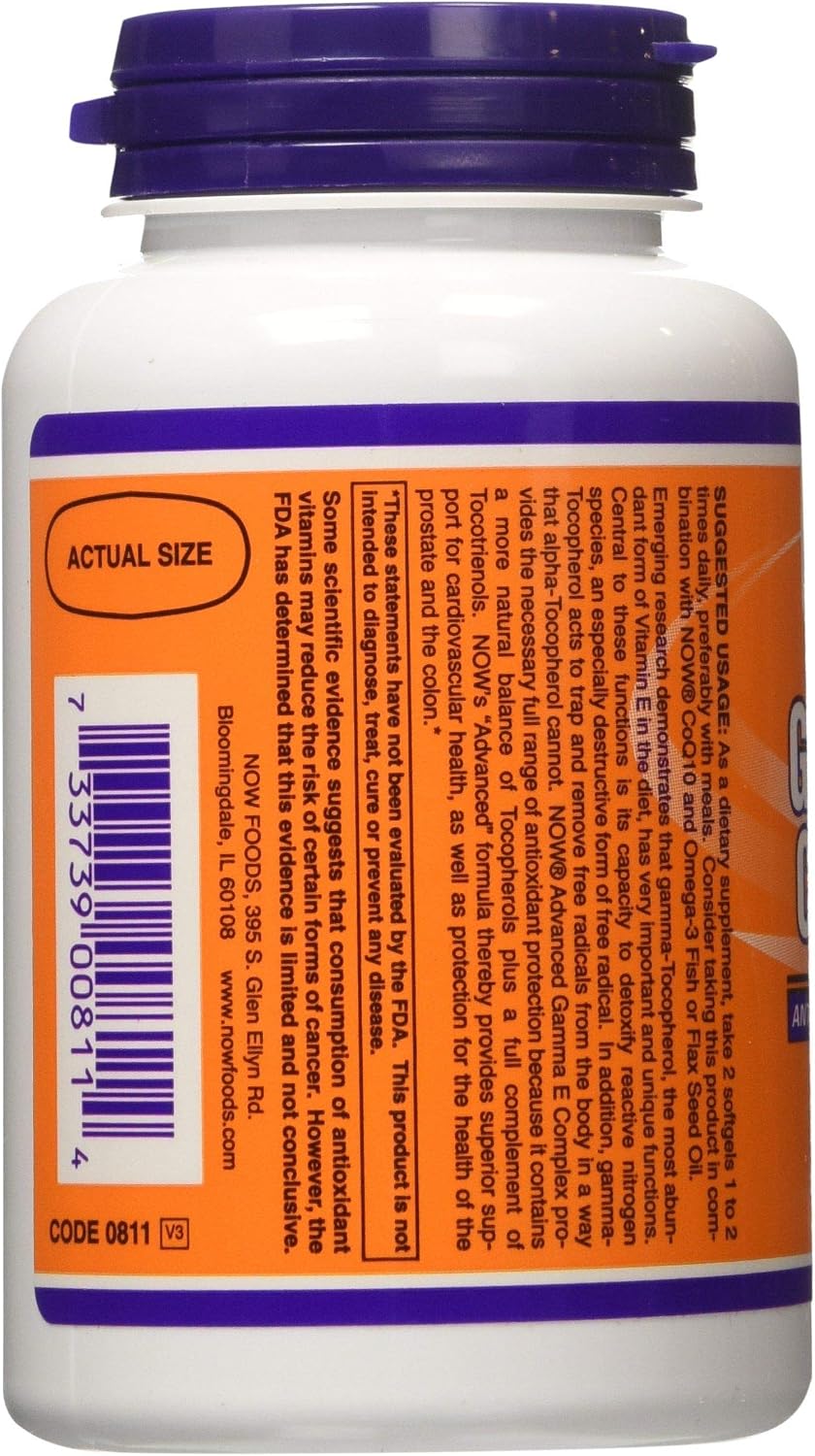 NOW Foods Advanced Gamma E 120 Softgels - görsel 3