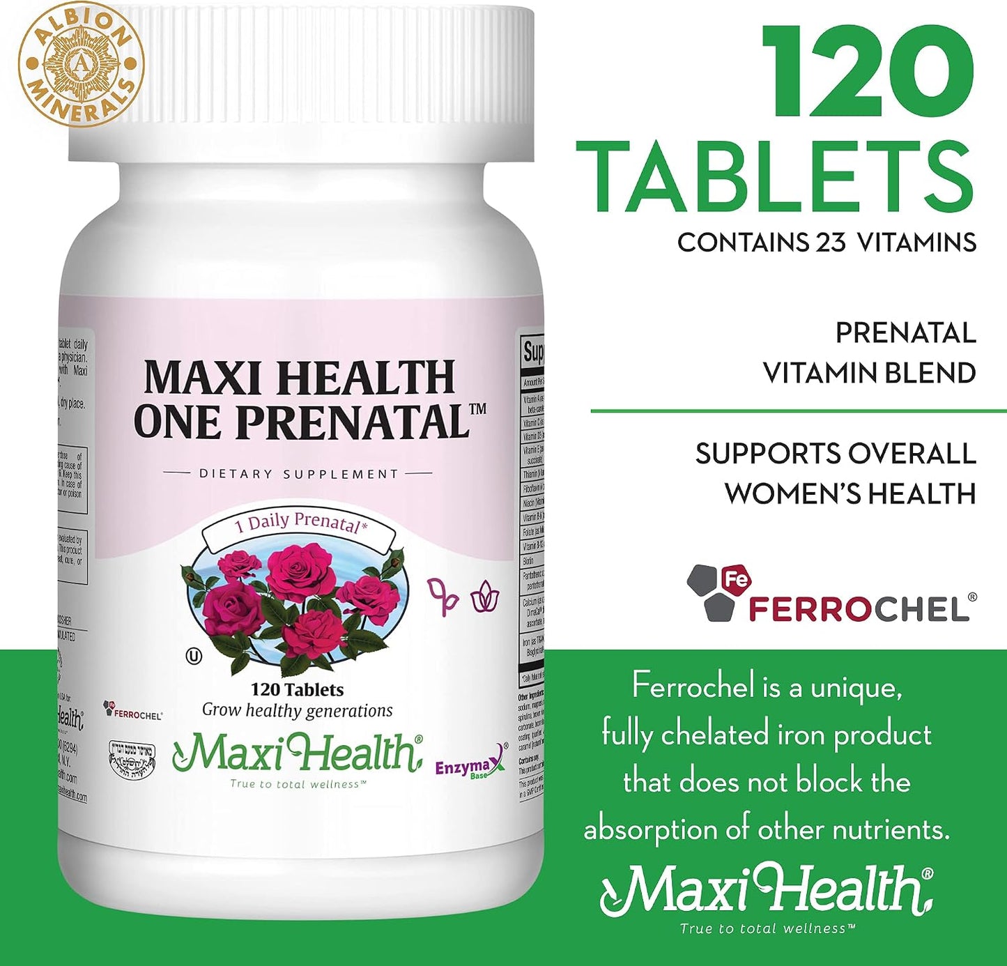 Maxi Health Prenatal Vitamins for Women – One Daily with Iron, Folate, Choline, Vitamin D3 – 120 Day Supply - görsel 2