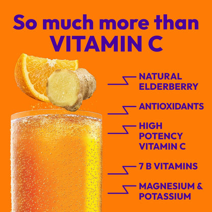 Emergen-C Citrus & Ginger Fizzy Drink Mix with Turmeric and Ginger, Immune Support, 18 Sachets