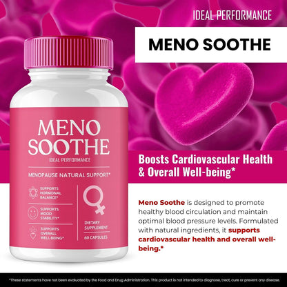 Menosoothe Advanced Blood Formula Capsules, Official Meno Soothe Supplement Pills, Premium Formula to Support Healthy Balance and Overall Wellbeing Naturally, Menosoothe Health Reviews (3 Pack)