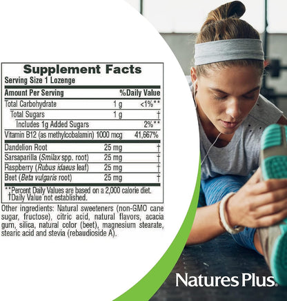 NaturesPlus Vitamin B12 1000 mcg - 30 Lozenges - Raspberry