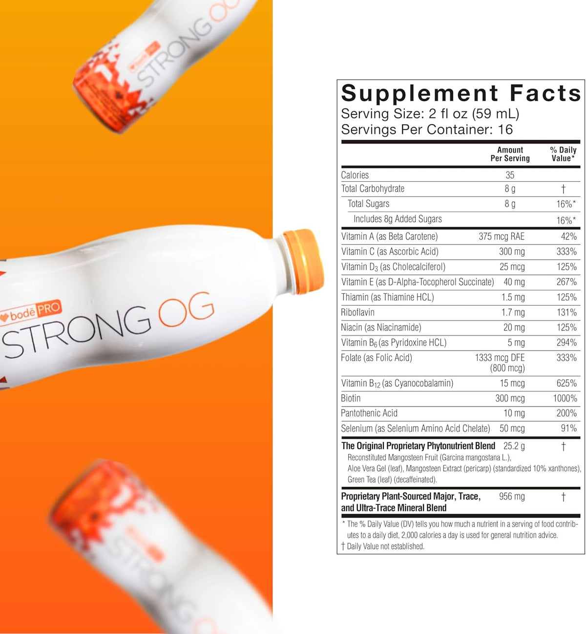 BodePRO Strong OG Liquid Antioxidant Supplement - Vitamins & Minerals, 946 ml - görsel 7