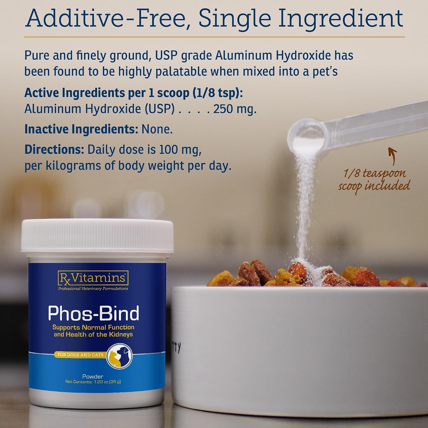 Rx Vitamins Phos-Bind Phosphate Binder for Cats and Dogs - 35g - görsel 6