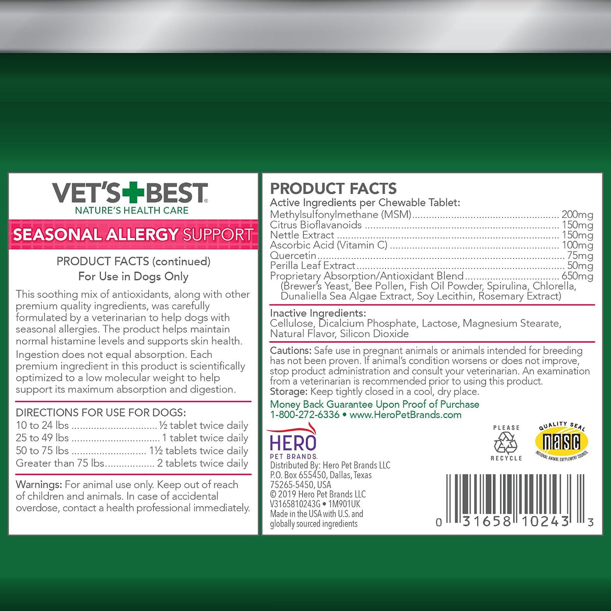 Vet's Best Dog Allergy Chews, Seasonal Allergy Chews for Dogs, 60 Chewable Tablets - görsel 6