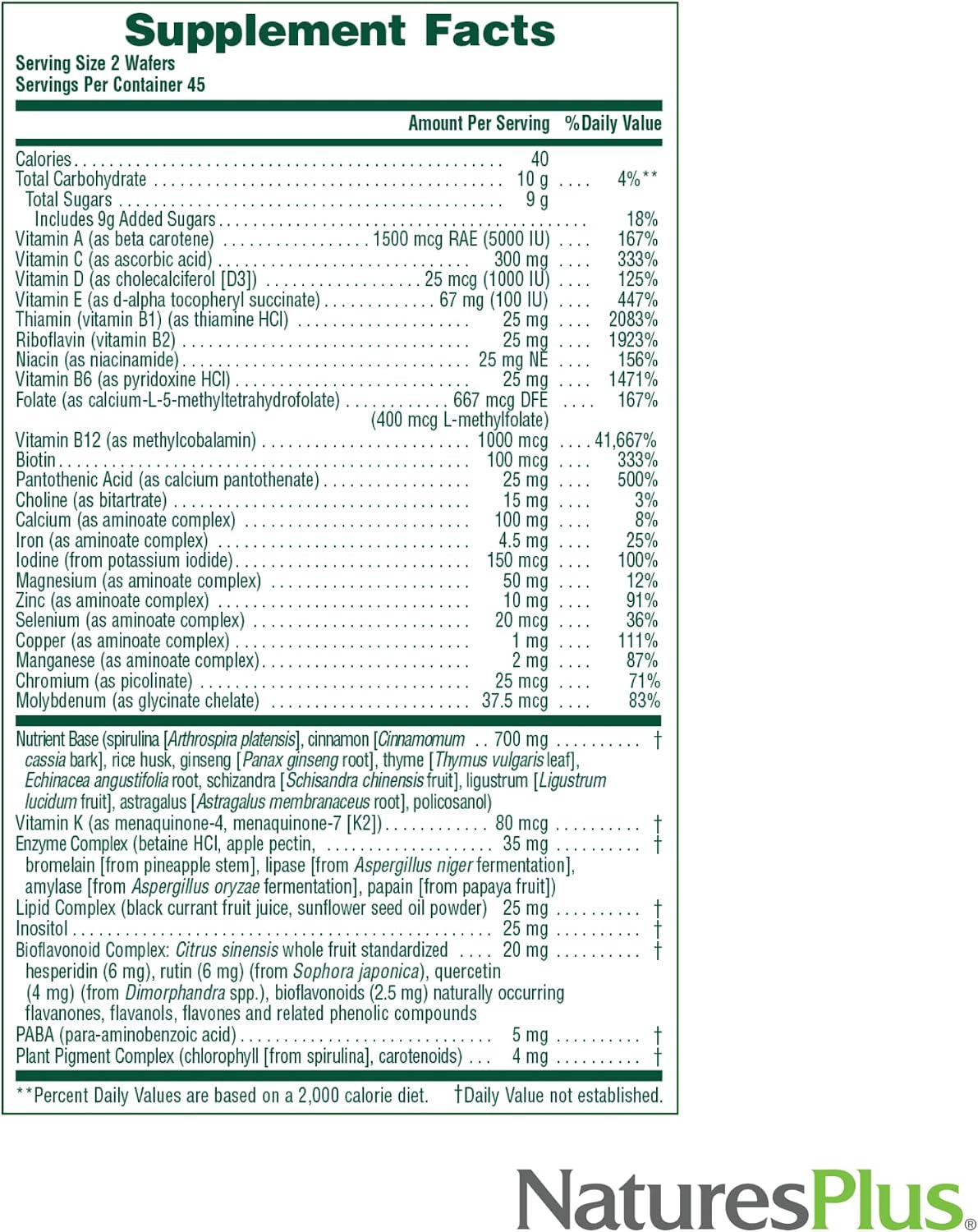 NaturesPlus Source of Life Adult’s Chewable Multivitamin, Apple Cinnamon - 90 Wafers - görsel 5