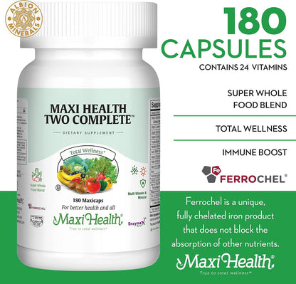 Maxi Health Multivitamin for Men and Women – Complete Daily Vitamins with Pomegranate and Green Tea – Kosher and Vegan – 180 Capsules
