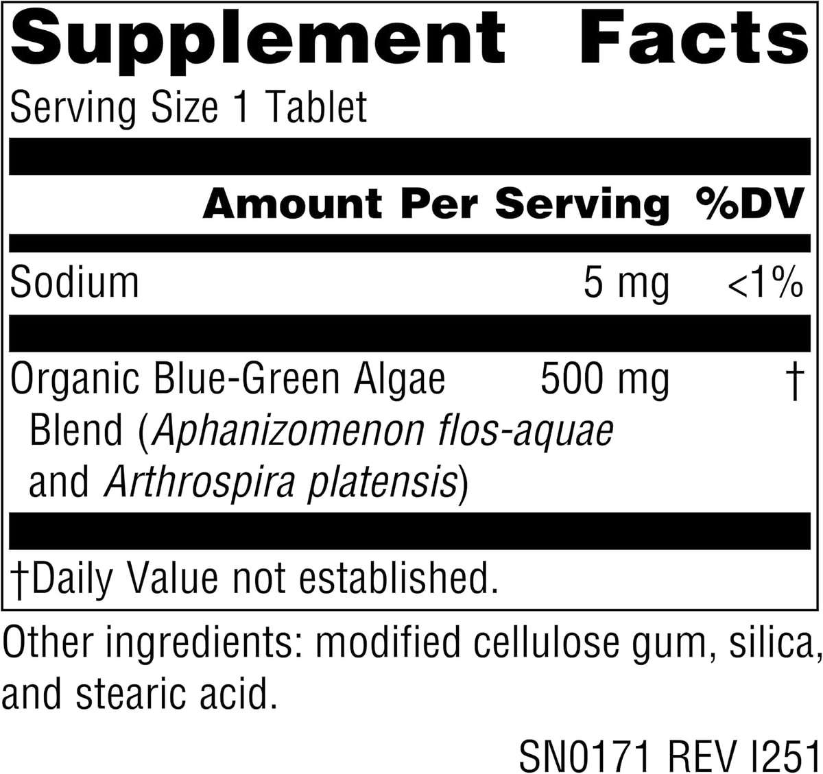 Source Naturals Blue-Green Algae from Klamath Lake - 500 mg - 50 Tablets - görsel 2