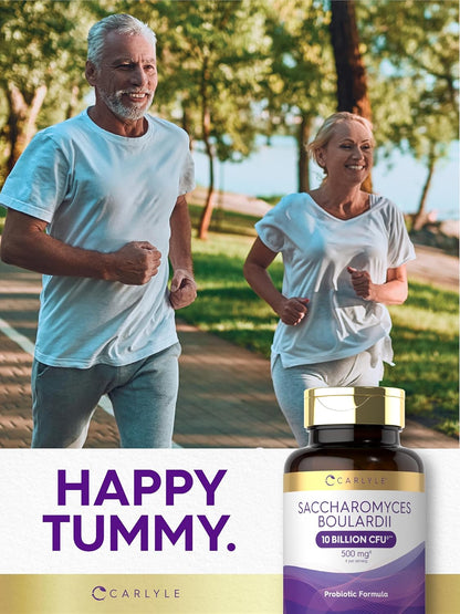 Carlyle Saccharomyces Boulardii Probiotics & Prebiotics | 10 Billion CFUs | 200 Capsules | Non-GMO, Gluten-free