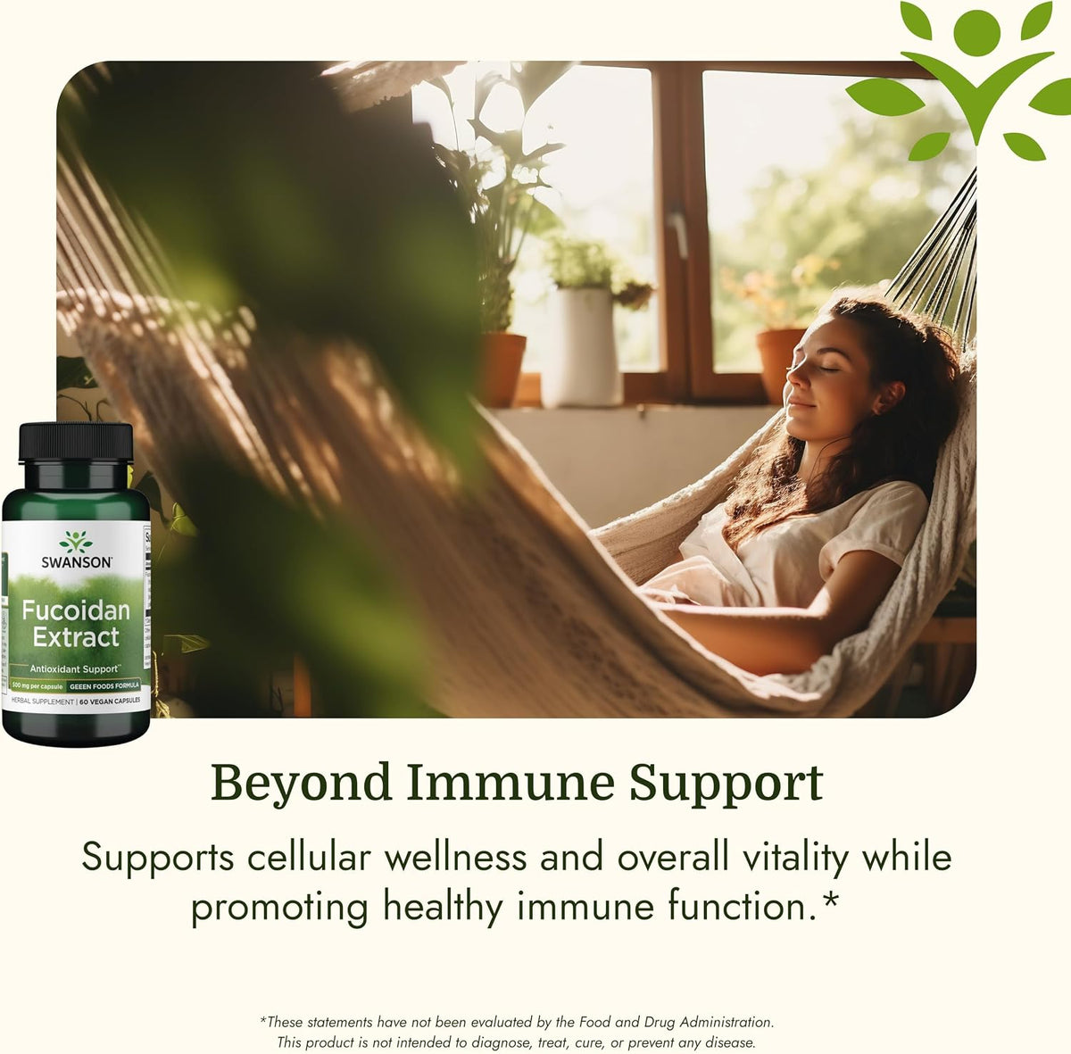 Swanson Maximum Strength Fucoidan Extract Immune Support - 500 mg, 60 Vegan Capsules - görsel 5