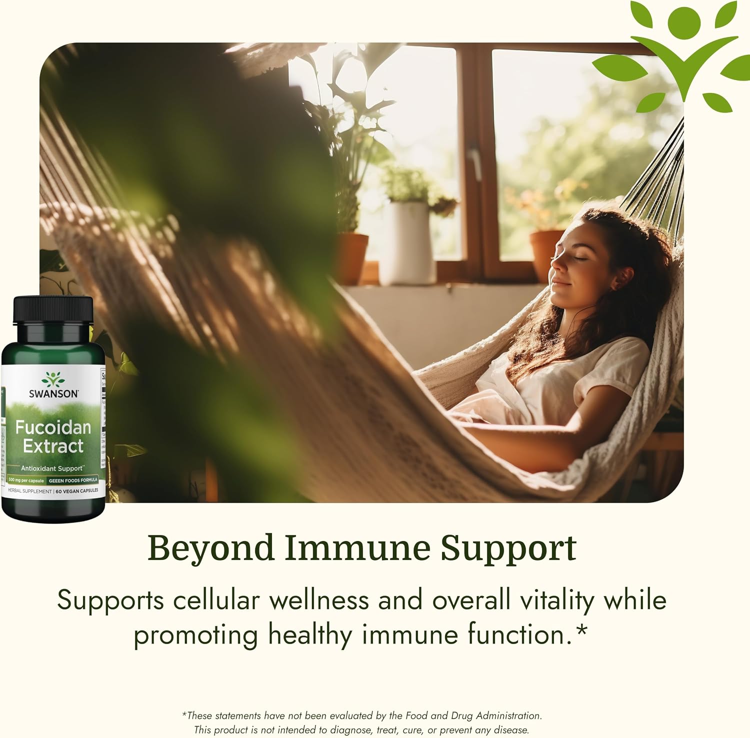 Swanson Maximum Strength Fucoidan Extract Immune Support - 500 mg, 60 Vegan Capsules - görsel 5
