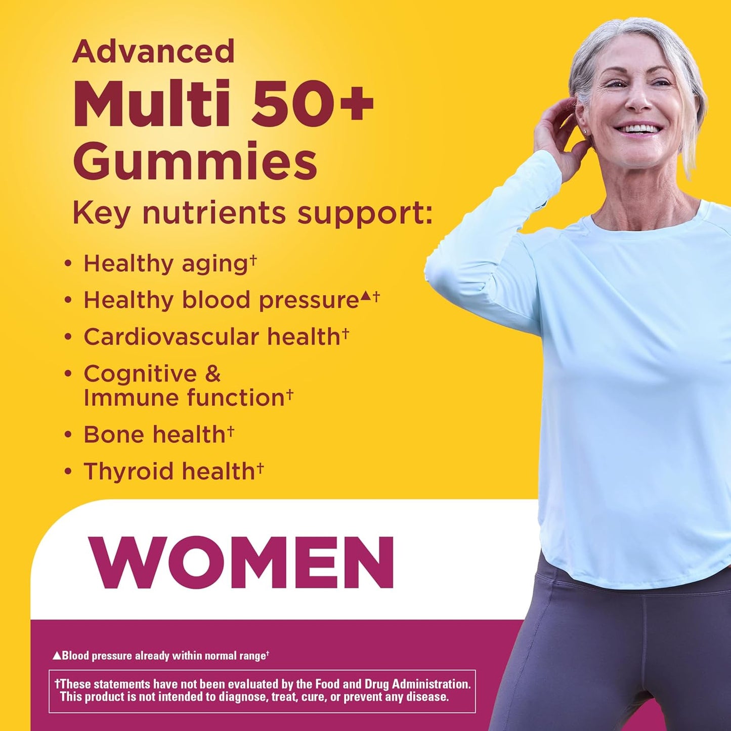 Nature Made Advanced Multivitamin Gummies 50+ for Women with Magnesium Citrate, Vitamin D3, Zinc, Calcium & All 8 B Vitamins, 84 Count - görsel 3