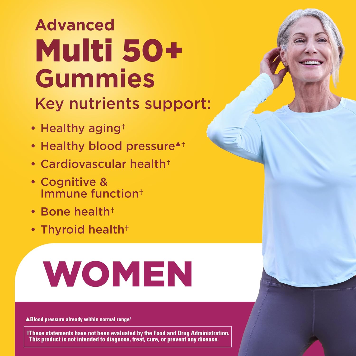 Nature Made Advanced Multivitamin Gummies 50+ for Women with Magnesium Citrate, Vitamin D3, Zinc, Calcium & All 8 B Vitamins, 84 Count - görsel 3