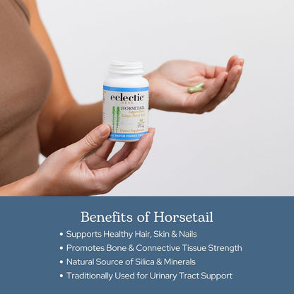 Eclectic Herb Horsetail Capsules - Mineral and Nutritional Support for Hair, Skin and Nails, Freeze-Dried, 90 Capsules