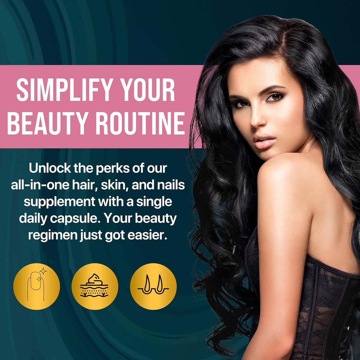 100% Pure Hair, Skin and Nails Vitamins – Biotin for Women and Men, Adults Aged 18 and Over, Supports Hair, Skin and Nail Health, Extra Strength 78,111 mcg – 1-Month Supply - görsel 5