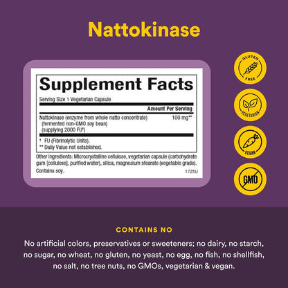 Natural Factors Nattokinase 100mg – Circulatory Support – 60 Vegetarian Capsules
