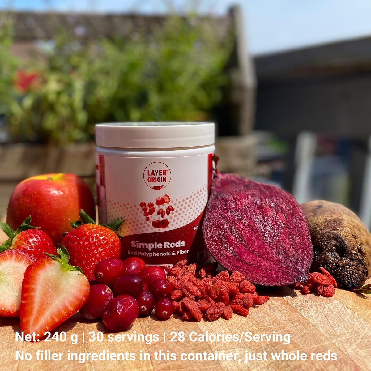 Simple Reds - Organic Red Polyphenols Whole Fruit Powder | Only Real Red Whole Fruits & Zero-fillers | 30 Servings - görsel 4