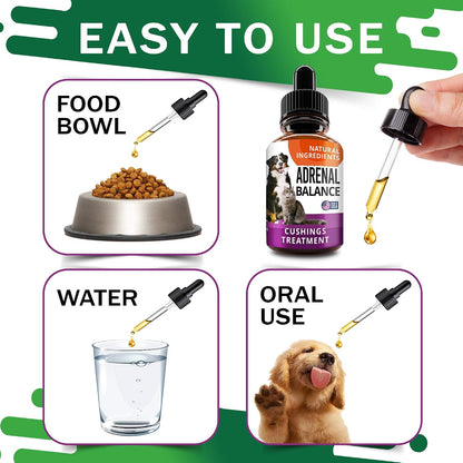 Adrenal Balance for Dogs and Cats - Herbal Adrenal Support Drops with Ashwagandha, Liquorice Root, Rhodiola Rosea, 2 oz