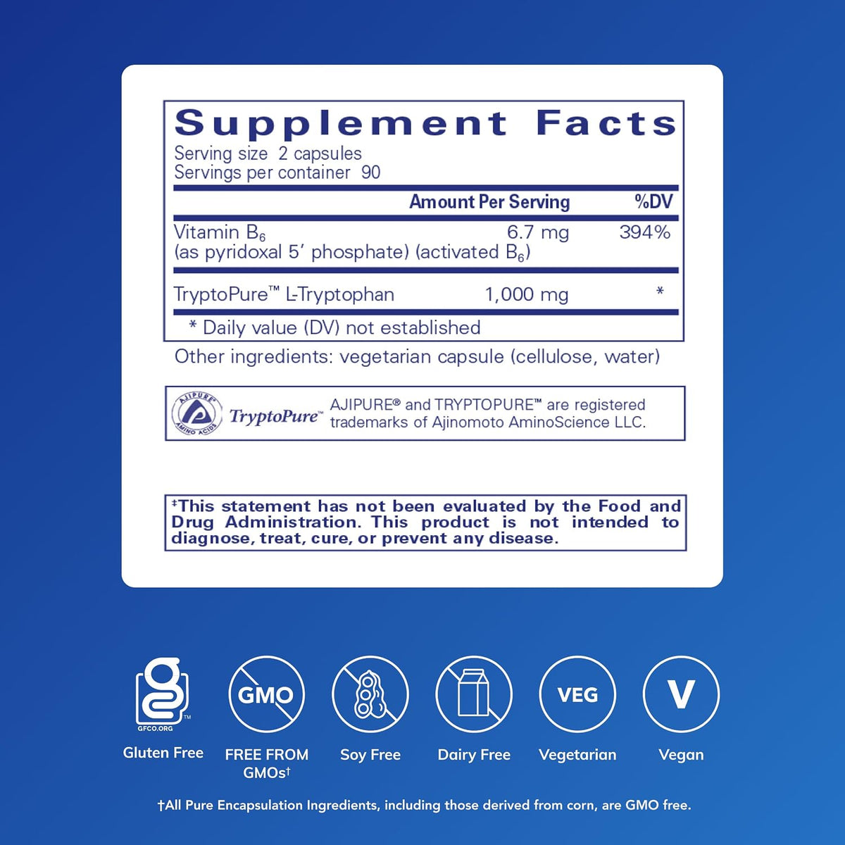 Pure Encapsulations L-Tryptophan, 180 Capsules - Amino Acid for Sleep & Relaxation - görsel 2
