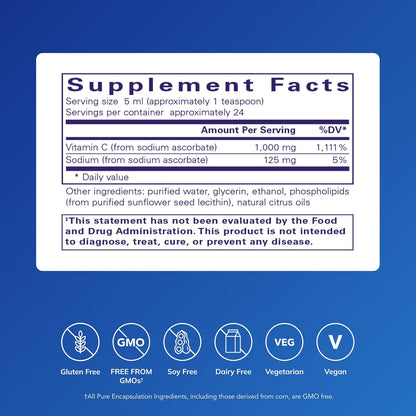 Pure Encapsulations Liposomal Vitamin C | Support for Cellular Function, Antioxidant Defences and Immune Health | 118 ml