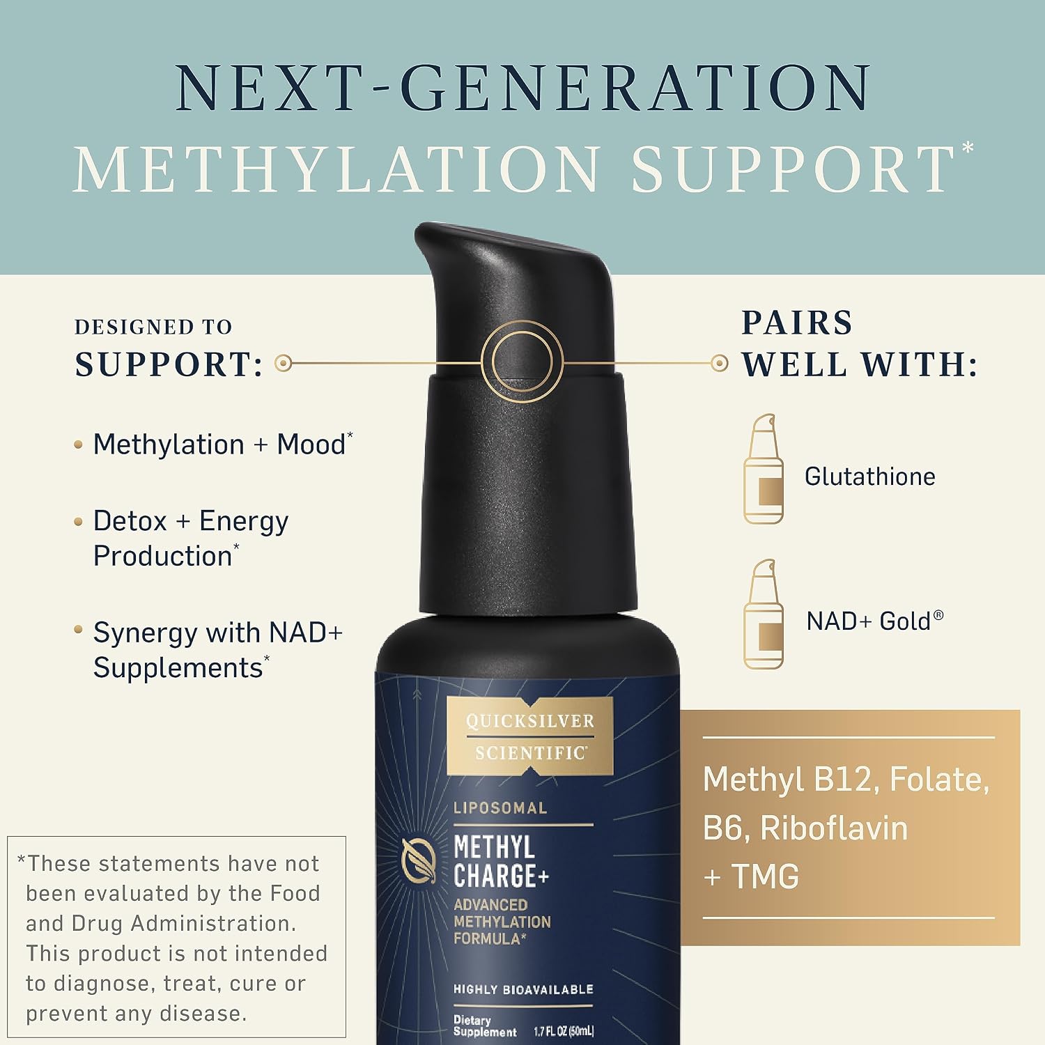 Quicksilver Scientific Methyl Charge - Methylation Support with Liposomal B Vitamins (50ml) - görsel 3