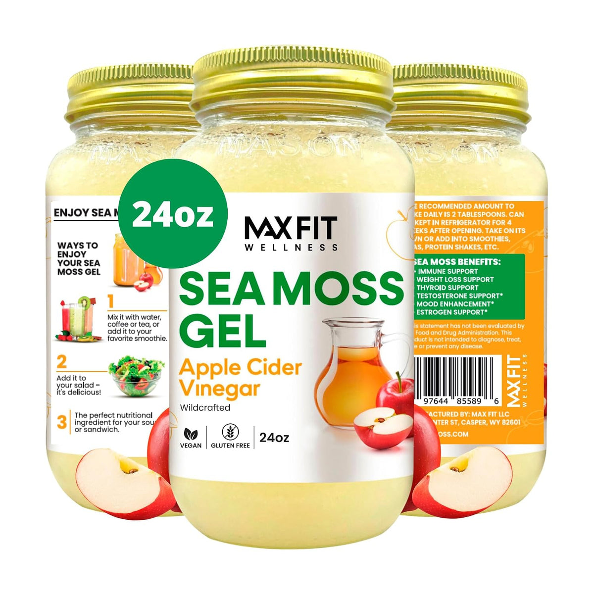Sea Moss Gel Raw (12 Flavours) 710ml Wildcrafted Gold Sea Moss Gel from Saint Lucia | 92 Vitamins and Minerals | Pure Raw+Non-GM | Vegan Superfood - görsel 8