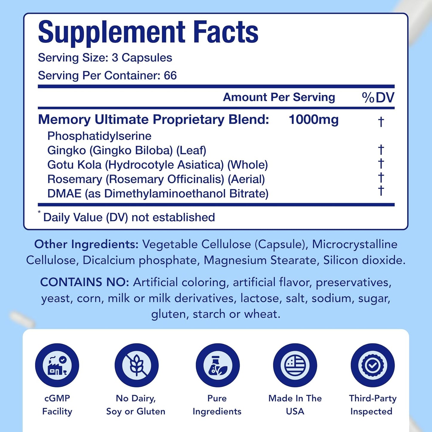 Memory and Focus Supplement with Phosphatidylserine and Ginkgo Biloba - görsel 4